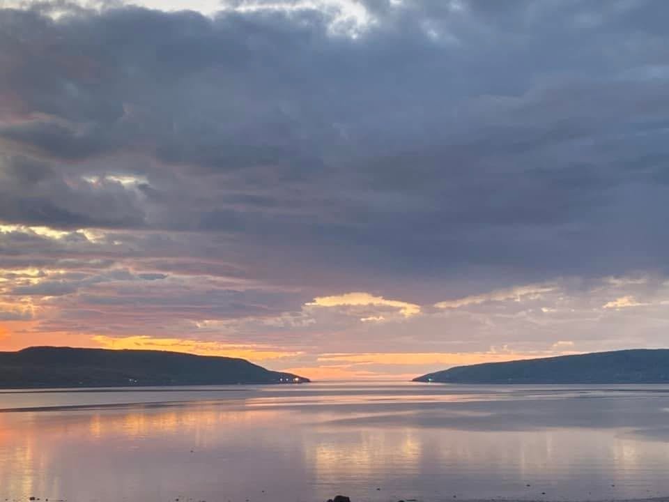 Panoramic sunset over the Annapolis Basin at Smiths Cove, Nova Scotia